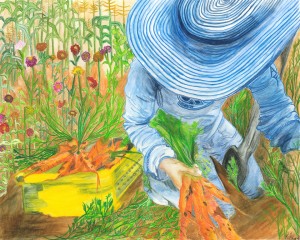 gardening in blue 16x2072dpi